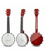 24 Inch Sonart 4-String Banjo Ukulele with Remo Drumhead and Gig Bag - C... - £117.49 GBP