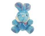 10" VINTAGE MTY INTERNATIONAL BLUE + PINK BUNNY RABBIT STUFFED ANIMAL PL... - $23.75
