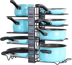 Pots and Pans Organizer: Adjustable 8 Tiers Pots and Pans Rack Organizer... - $18.80