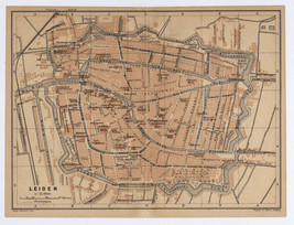 1900 Original Antique Map Of Leiden / Netherlands Holland - £15.96 GBP