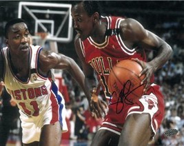 Craig Hodges signed Chicago Bulls 8x10 Photo vs Detroit Pistons (3X 3 Po... - $23.95