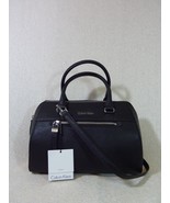 NWT Calvin Klein Black Saffiano Leather City Chic Satchel Bag - $228 - $228.00