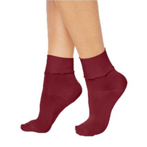 HUE Women Socks 1 Pair Ultra soft Ruffled Luster Socks with Relaxed Grip,9 - $9.38