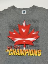 Team Canada We Are The Champions World Hockey Gray LARGE TShirt NHLPA - £13.09 GBP