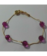 Swan Logo SWAROVSKI Magenta Pink Crystal Bracelet 8&quot; - £37.54 GBP