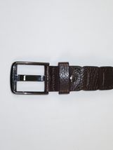 Men Genuine Leather Belt PIERO ROSSI Turkey Crocodile print Hand Stitch 69 Brown image 2