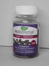 Nature&#39;s Way Standardized Elderberry Sambucus Sleep &amp; Immune Gummies 10/... - £11.86 GBP