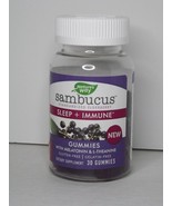 Nature&#39;s Way Standardized Elderberry Sambucus Sleep &amp; Immune Gummies 10/... - £11.67 GBP