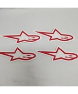 Lot Of (4) Alpine Stars Motorcross Red And White Decal Stickers - $12.86
