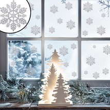 20+ Reusable Christmas Glitter Window Stickers Snow Winter Decorations Festive - £7.90 GBP