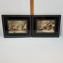 VTG Two Finished Needlepoint Petit Point Farm Yard Old Mill Wall Art 1930 signed - £63.50 GBP