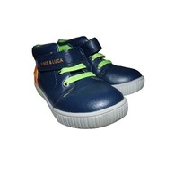 Livie &amp; Luca navy boots size 7 alien gray soles orange and green Easy on... - $16.70