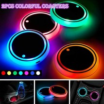 2X LED Cup Pad Car Accessories Light Cover Interior Decoration Lights 7 ... - £14.09 GBP