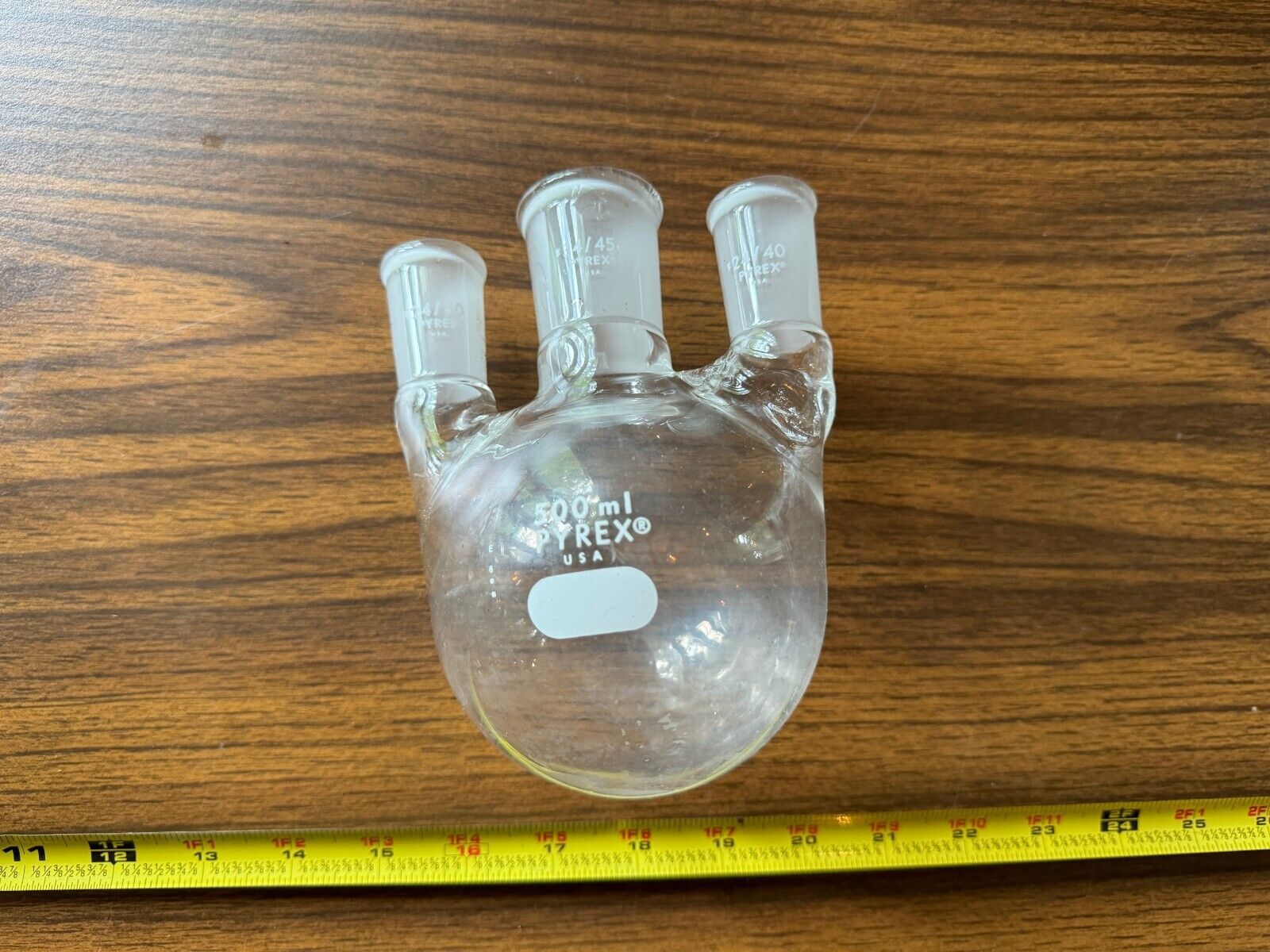 Pyrex Glass 500mL 24/40 34/45 3-Neck Round Bottom Flask - $37.71