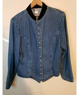 Stonebridge Y2k 90s Western Jean Jacket Women&#39;s Size 16 Button Down Deni... - $30.69 CAD