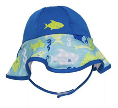 Blue/Green Shark Print Swimways Pool Swim Sun Hat Diaper Baby Toddler 50+UPF NWT - £14.93 GBP