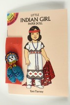 Vintage Toy Paper Doll Dove Little INDIAN GIRL Miniature Book &amp; Doll Brooch Pin - £8.73 GBP