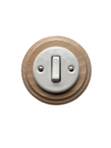 Wooden Porcelain Single 1 Gang Two-Way Switch Natural Beige White Diamet... - $31.89