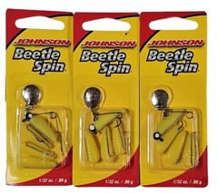 Johnson Beetle Spin BSVP 1/32 YBS 1/32 oz. Yellow/Black Lot of 3 New - £12.68 GBP
