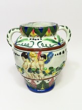 Vintage Made in Italy Pottery Double Handle Urn Planter Vase Cherubs Putti - £29.72 GBP