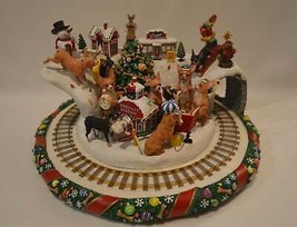 Danbury Mint Chihuahua Christmas Wonderland With Train Lighted In Box - $494.99