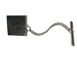 Silver Toned Square Etched Kiwi Bird Tie Tack - £24.10 GBP