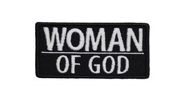 Woman of God Embroidered Iron On Patch 3&quot; x 1.5&quot; Easter Cross Jesus God ... - £4.30 GBP
