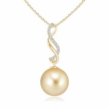 Authenticity Guarantee 
Golden South Sea Cultured Pearl Infinity Swirl Pendan... - £785.90 GBP
