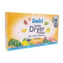 SWIRL TROPICAL dryer sheets 35pc. FREE SHIPPING - £8.57 GBP