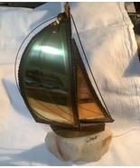 DeMoss Brass Sailboat Quartz Base Signed - $14.01