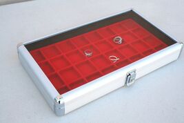 Aluminum Jewelry /  Watch Display Case Box Glass Top Display Storage Holder - $54.95