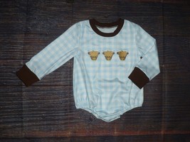 NEW Boutique Baby Boys Embroidered Cows Bodysuit Romper Jumpsuit - £11.79 GBP
