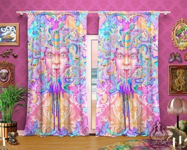 Mocking Pastel Medusa Curtains, Harajuku Home Decor, Window Drapes, Shee... - £131.09 GBP
