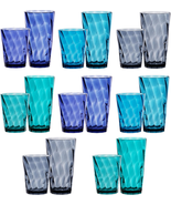 US Acrylic Optix Plastic Reusable Drinking Glasses (Set of 16) 14Oz Rock... - £31.68 GBP