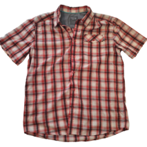 Mountain Hardwear Shirt -Men&#39;s Large Plaid Short Sleeve Button Front Pocket - £14.11 GBP