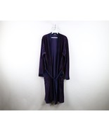 Vintage 70s Streetwear Mens 42 Striped Velvet Velour Belted Bath Robe Lo... - $64.30