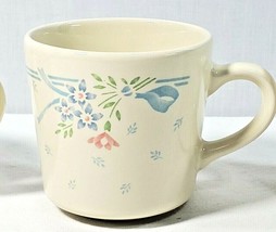 Corelle Corning Ware Symphony Coffee/Tea Cups - Set Of 3 Cream Blue Floral - £7.97 GBP