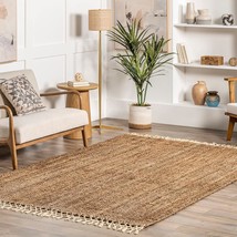 Nuloom Raleigh Hand Woven Wool Area Rug, 6 Ft X 9 Ft, Natural - £109.50 GBP