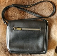 Charter Club Faux Leather Black Crossbody Bag WPL# 8046 - £6.84 GBP