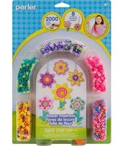 Perler Fused Bead Kit Flower Madness 2000 Beads 8 Projects Materials Incl 6+ New - £11.78 GBP