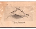 Easter Greetings and Good Wishies Landscape Pussy Willows DB Postcard H29 - £2.30 GBP