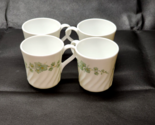 Vintage CORNING USA CALLAWAY Green Ivy Coffee Swirl Cups Mugs - MINT Set... - $27.61