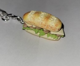 Sub Sandwich Keychain Accessory Clip On Sandwich  Cheese  - £6.78 GBP