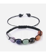 7 Chakras Bracelet Reiki Natural Stone Braided String Rope Adjustable/FR... - $212.03 MXN