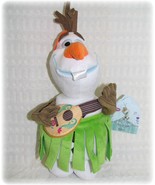 New Disney Store Frozen Snowman Plush 13&quot; Hawaiian Hula Skirt 2013 Retired  - €13,19 EUR