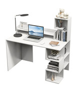 Modern Computer Desk with Storage Bookshelf and Hutch for Home Office-Wh... - $3,371.66 MXN