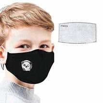 Kids Face Mask Mouth Cover with Breathing Valve 5 Layers Filter Reusable BLK - £3.85 GBP