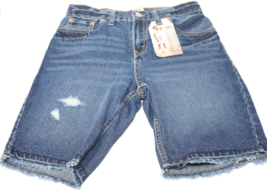 Boys Levi&#39;s 511 Slim Fit Medium Wash Denim jeans Cut Off Shorts Size 16 REG W 28 - £15.45 GBP