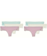 6 Pair Women Thong Panty Size XS 4 Ivory Lilac Seafoam Green Lace Stretc... - £5.53 GBP