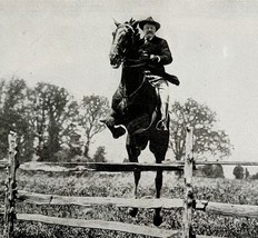 Theodore Roosevelt Horseback Jumping Print 1919 President Collectibles D... - $24.99